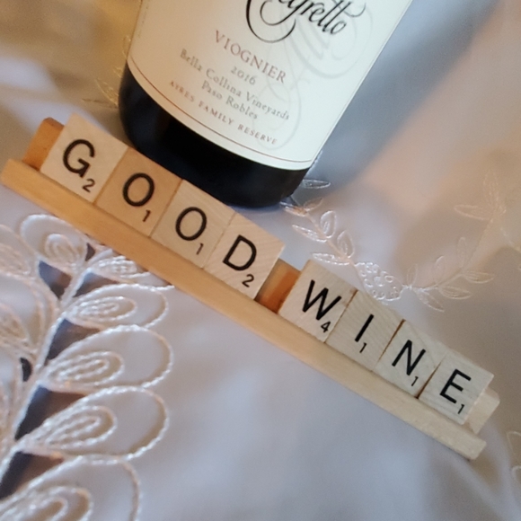 HANDCRAFTED Other - *Host Pick* "GOOD WINE" Scrabble Tile Rack